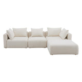 Hangover 4-Piece Cream Boucle Modular Sectional