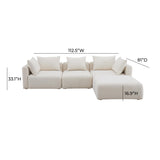 Hangover 4-Piece Cream Boucle Modular Sectional