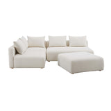 Hangover 4-Piece Cream Boucle Modular Chaise Sectional