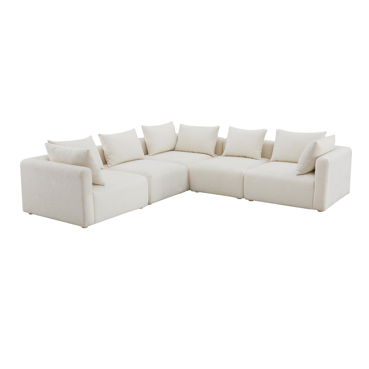 Hangover 5-Piece Cream Boucle Modular L-Sectional