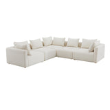 Hangover 5-Piece Cream Boucle Modular L-Sectional