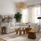 Hangover 5-Piece Cream Boucle Modular L-Sectional