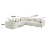 Hangover 5-Piece Cream Boucle Modular L-Sectional