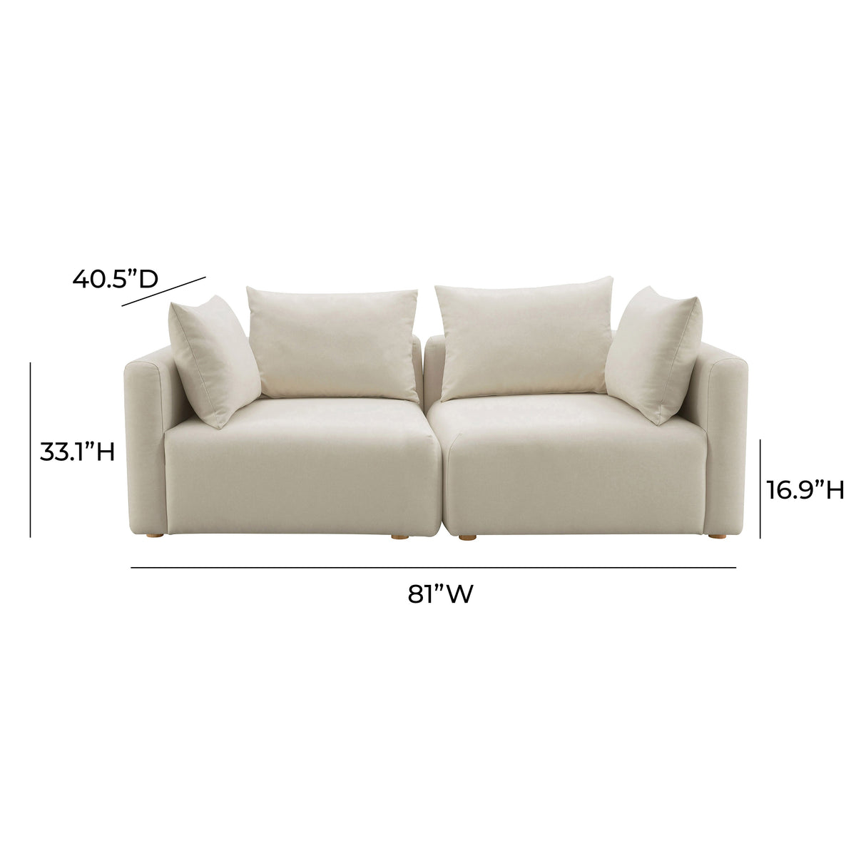 Hangover 81" Cream Performance Linen Loveseat
