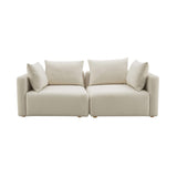 Hangover 81" Cream Performance Linen Loveseat
