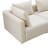 Hangover 81" Cream Performance Linen Loveseat