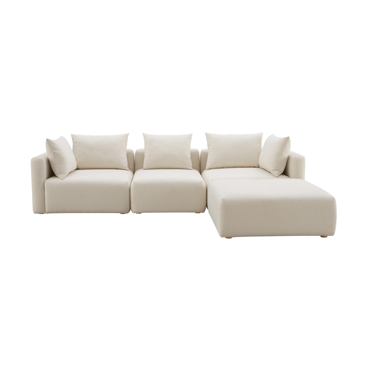 Hangover 4-Piece Cream Performance Linen Modular Sectional