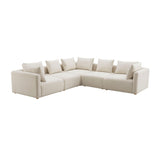 Hangover 5-Piece Cream Performance Linen Modular L-Sectional