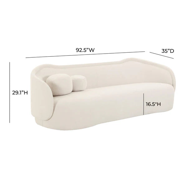 Circe Taupe Textured Velvet Sofa