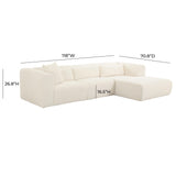 Tarra 3-Piece Fluffy Oversized Corduroy Modular L-Shaped Sectional