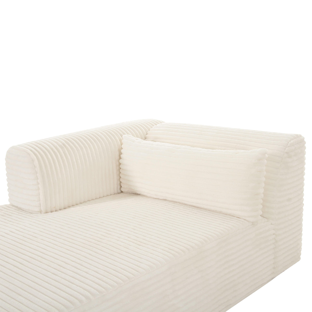 Tarra 71" Fluffy Oversized Performance Corduroy Modular Chaise - View 11
