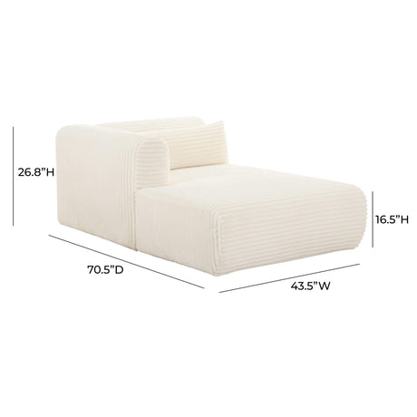 Tarra 71" Fluffy Oversized Performance Corduroy Modular Chaise - View 12