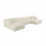 Tarra 4-Piece Fluffy Oversized Performance Corduroy Modular U-Sectional - View 10