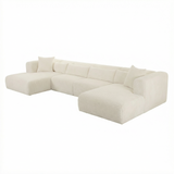 Tarra 4-Piece Fluffy Oversized Performance Corduroy Modular U-Sectional - View 11