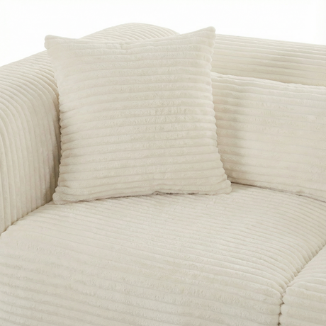 Tarra 4-Piece Fluffy Oversized Performance Corduroy Modular U-Sectional - View 12