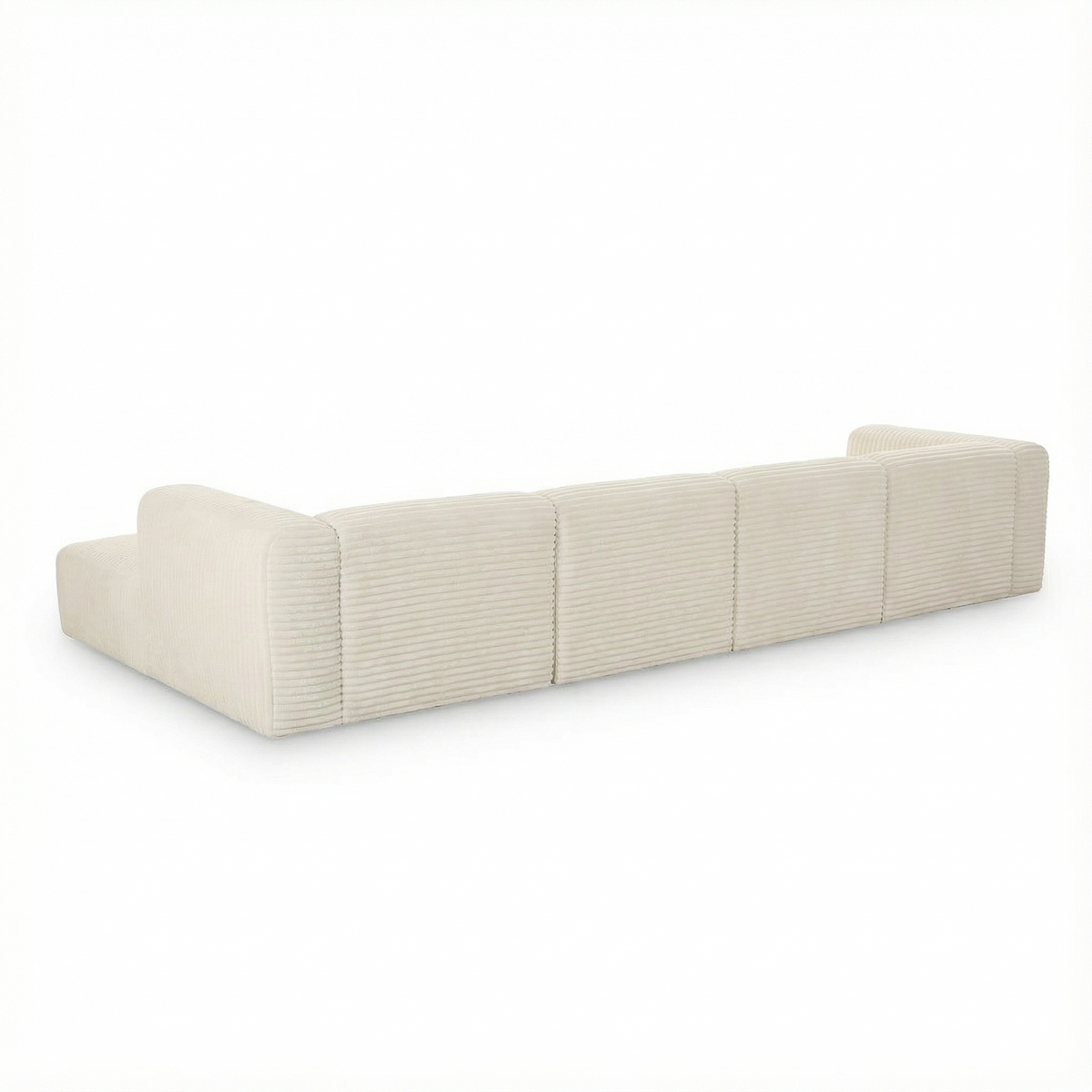 Tarra 4-Piece Fluffy Oversized Performance Corduroy Modular U-Sectional - View 13