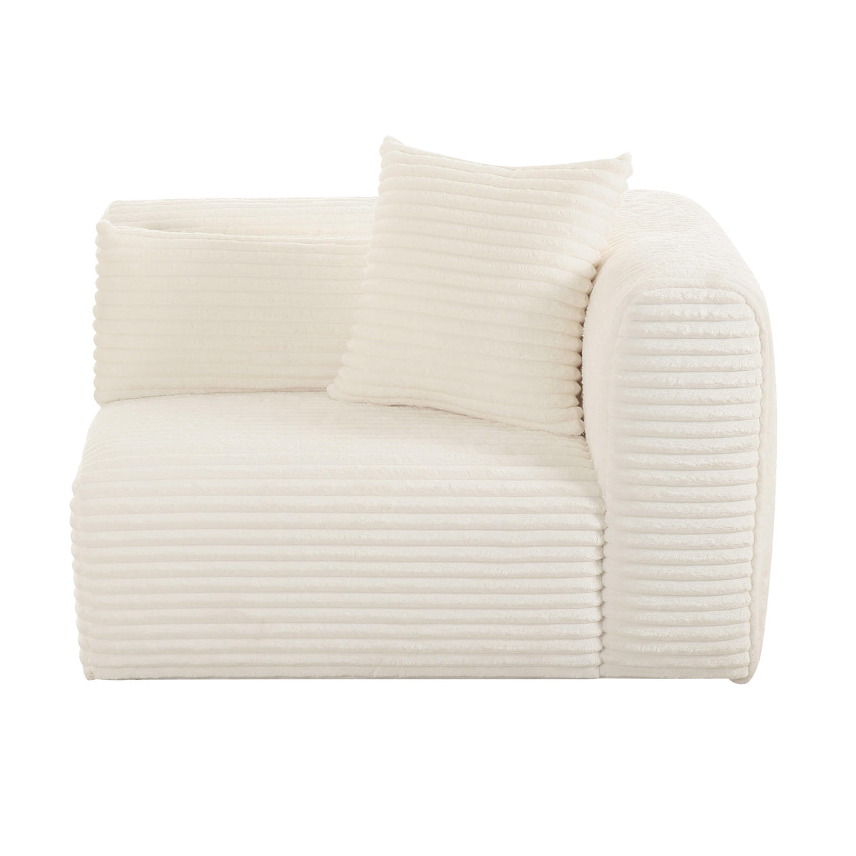 Tarra Fluffy Oversized Performance Corduroy Modular Corner Chair - View 3