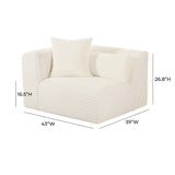Tarra Fluffy Oversized Performance Corduroy Modular Corner Chair - View 13