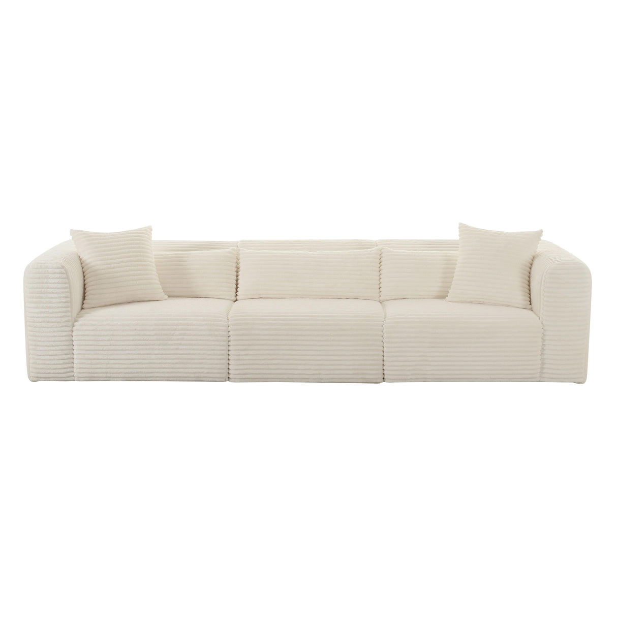 Tarra 118" Fluffy Oversized Corduroy Modular Sofa