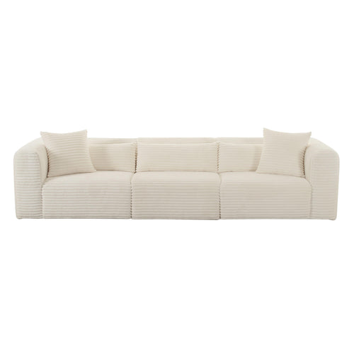 Tarra 118" Fluffy Oversized Corduroy Modular Sofa