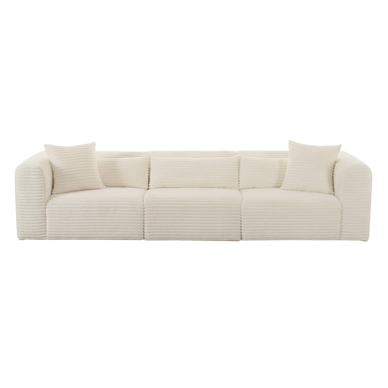 Tarra 118" Fluffy Oversized Corduroy Modular Sofa