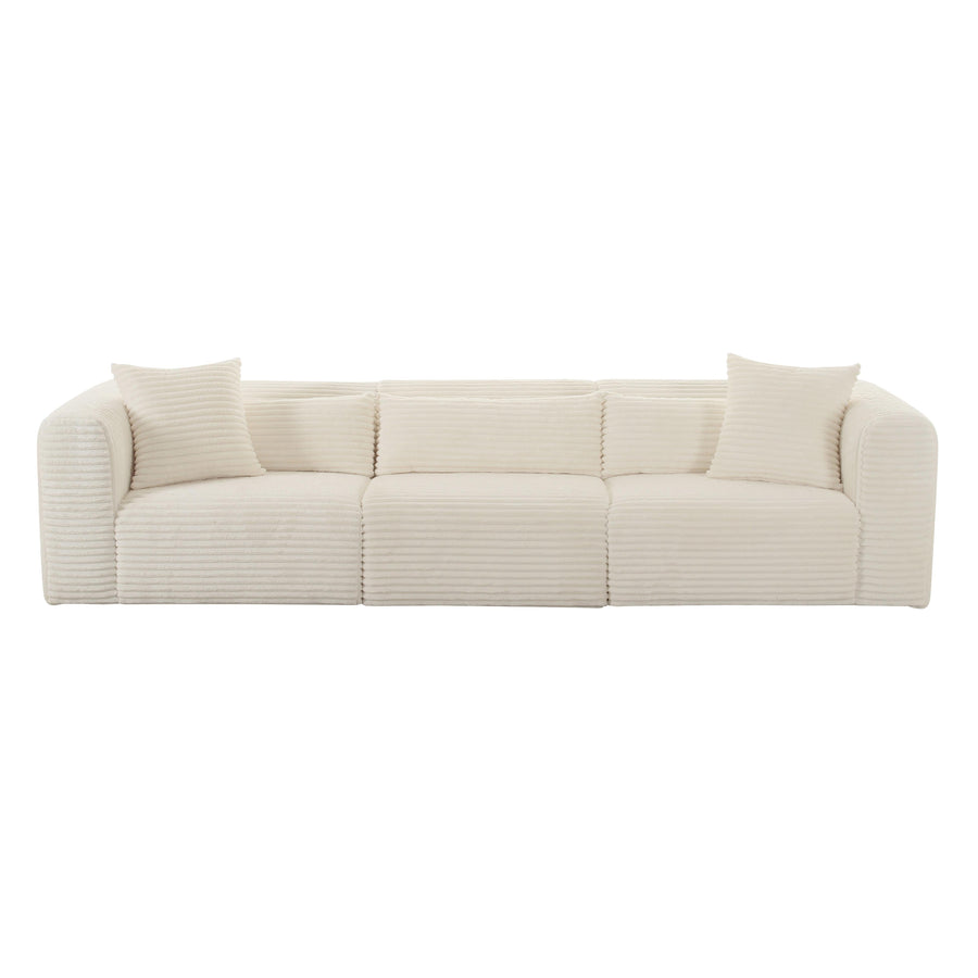 Tarra 118" Fluffy Oversized Corduroy Modular Sofa
