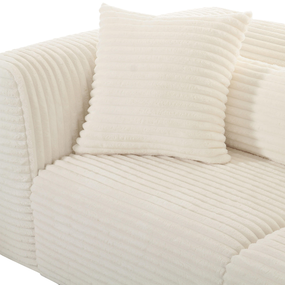 Tarra 86" Fluffy Oversized Corduroy Modular Loveseat