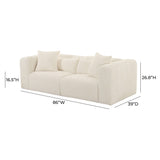 Tarra 86" Fluffy Oversized Corduroy Modular Loveseat