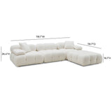 Calliope 4-Piece Vegan Shearling Modular Sectional