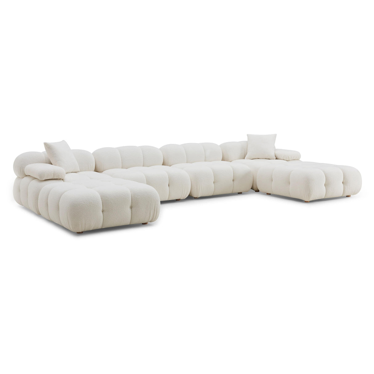 Calliope 6-piece Vegan Shearling Modular U-Sectional