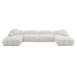Calliope 6-piece Vegan Shearling Modular U-Sectional