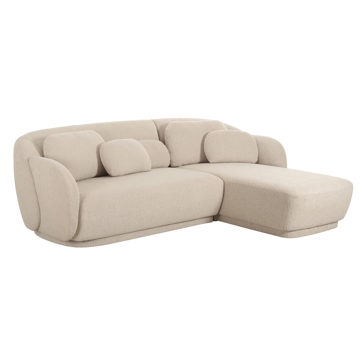 Misty 2-Piece Cream Boucle L-Shaped Sectional