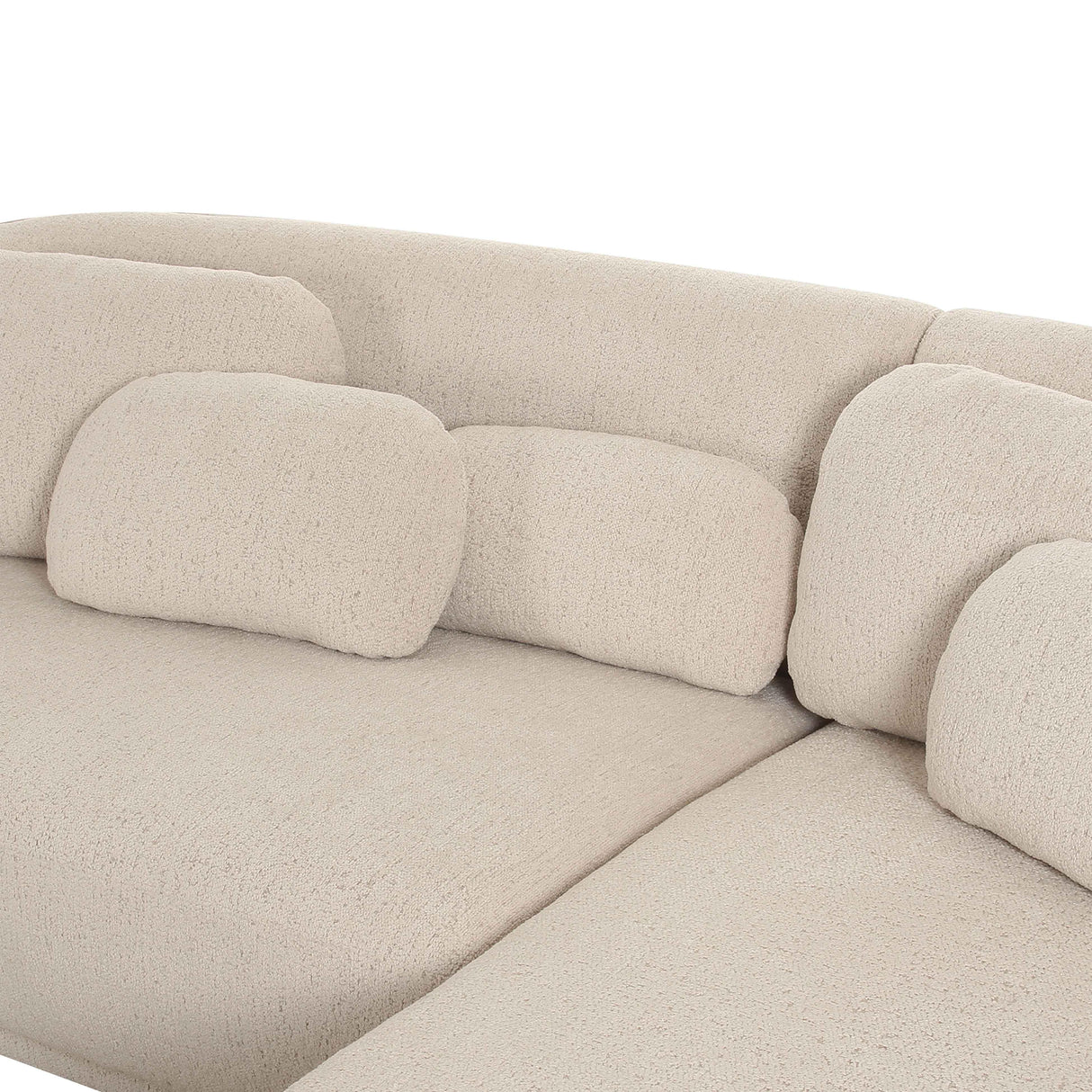 Misty 2-Piece Cream Boucle L-Shaped Sectional