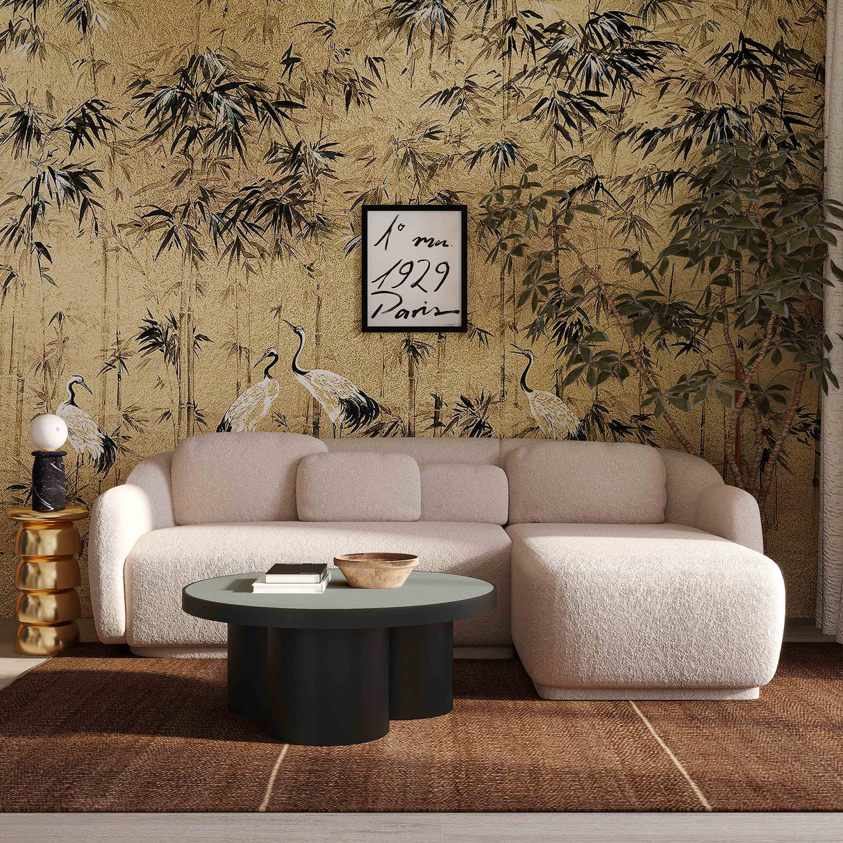 Misty 2-Piece Cream Boucle L-Shaped Sectional