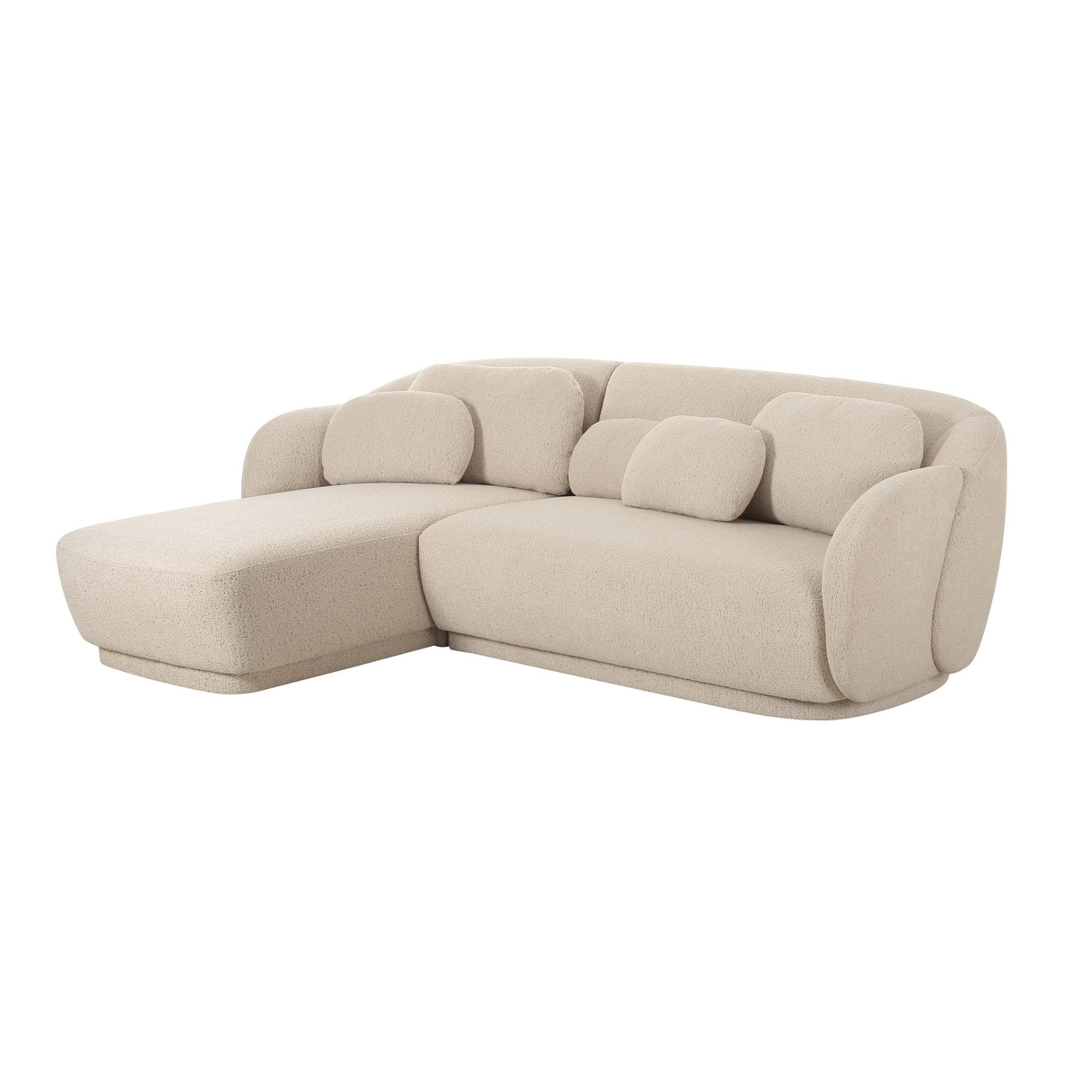 Misty 2-Piece Cream Boucle L-Shaped Sectional