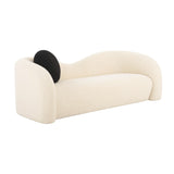 Leonie 84" Beige Faux Shearling Sofa