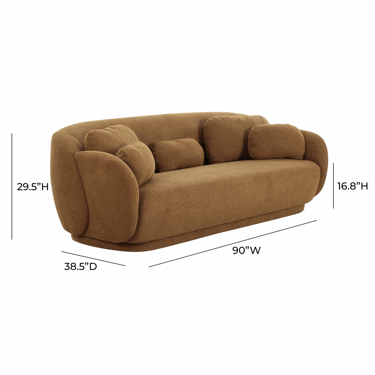 Misty 90 Inch Performance Fabric Sofa Isolated on White Studio Background