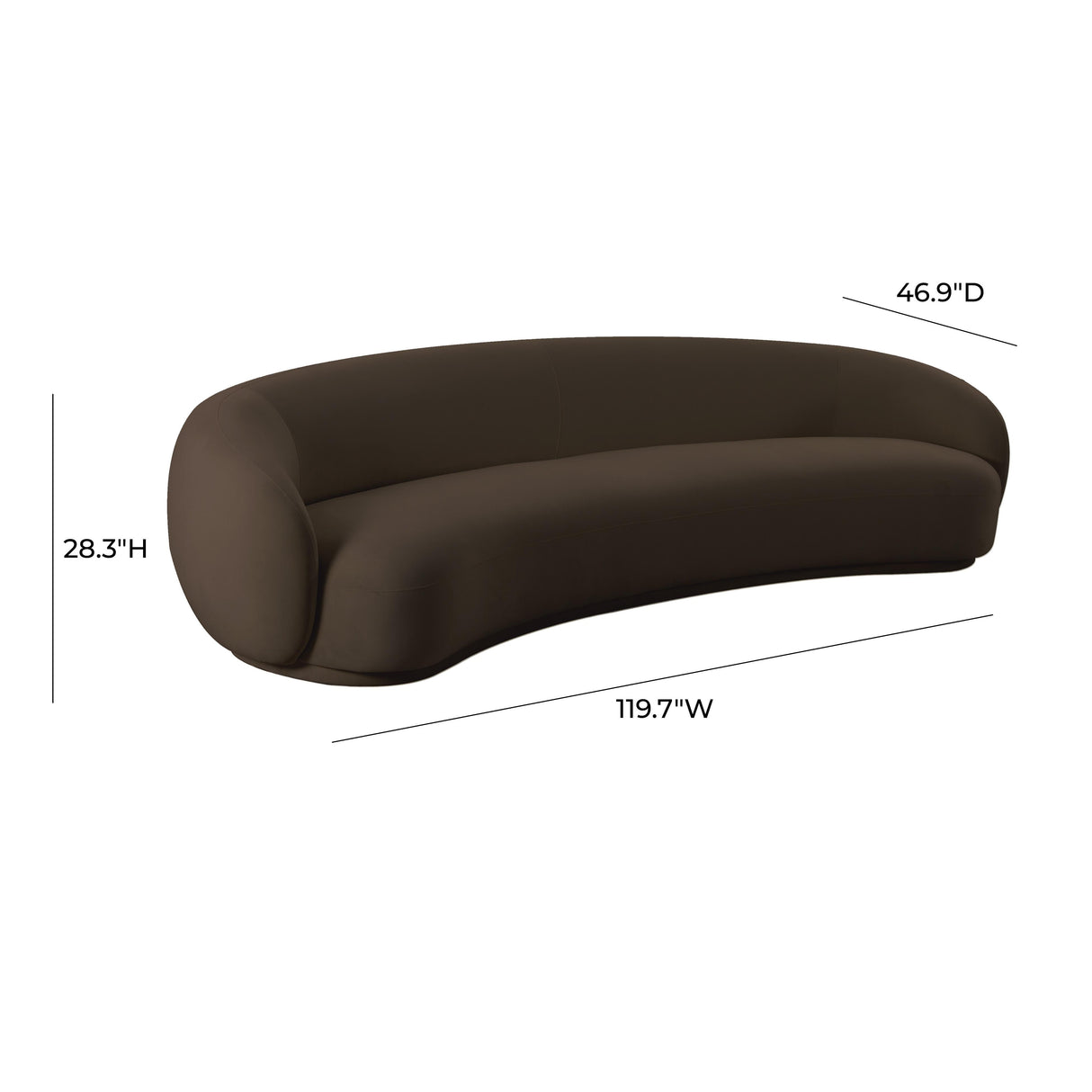 Kendall 120" Velvet Sofa