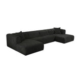 Tarra 4-Piece Fluffy Oversized Performance Corduroy Modular U-Sectional - View 3