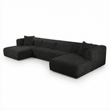 Tarra 4-Piece Fluffy Oversized Performance Corduroy Modular U-Sectional - View 4