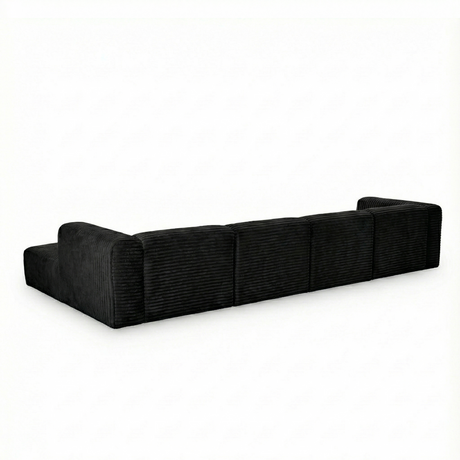 Tarra 4-Piece Fluffy Oversized Performance Corduroy Modular U-Sectional - View 6