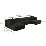 Tarra 4-Piece Fluffy Oversized Performance Corduroy Modular U-Sectional - View 7