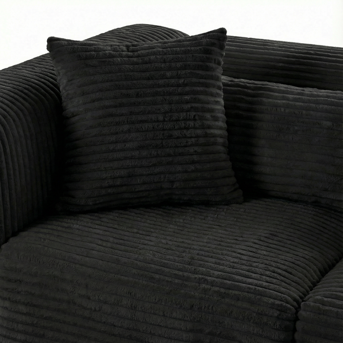 Tarra 4-Piece Fluffy Oversized Performance Corduroy Modular U-Sectional - View 5