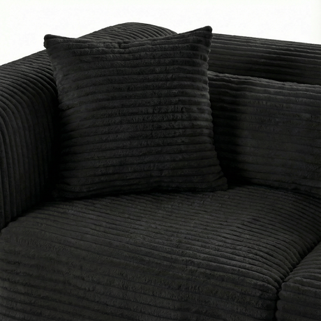 Tarra 4-Piece Fluffy Oversized Performance Corduroy Modular U-Sectional - View 5