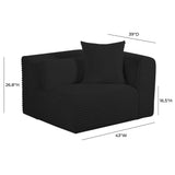 Tarra Fluffy Oversized Performance Corduroy Modular Corner Chair - View 20