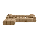 Calliope 4-piece Cafe Au Lait Performance Velvet Modular Sectional