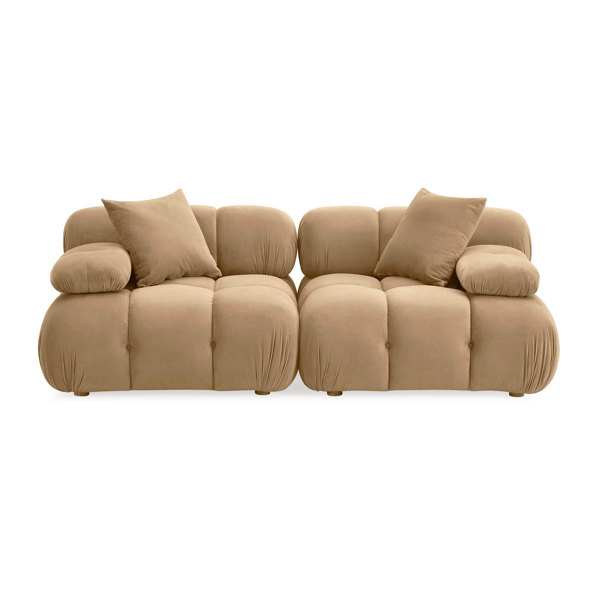 Calliope 79" Cafe Au Lait Performance Velvet Modular Loveseat