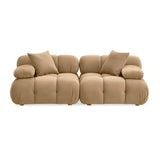 Calliope 79" Cafe Au Lait Performance Velvet Modular Loveseat