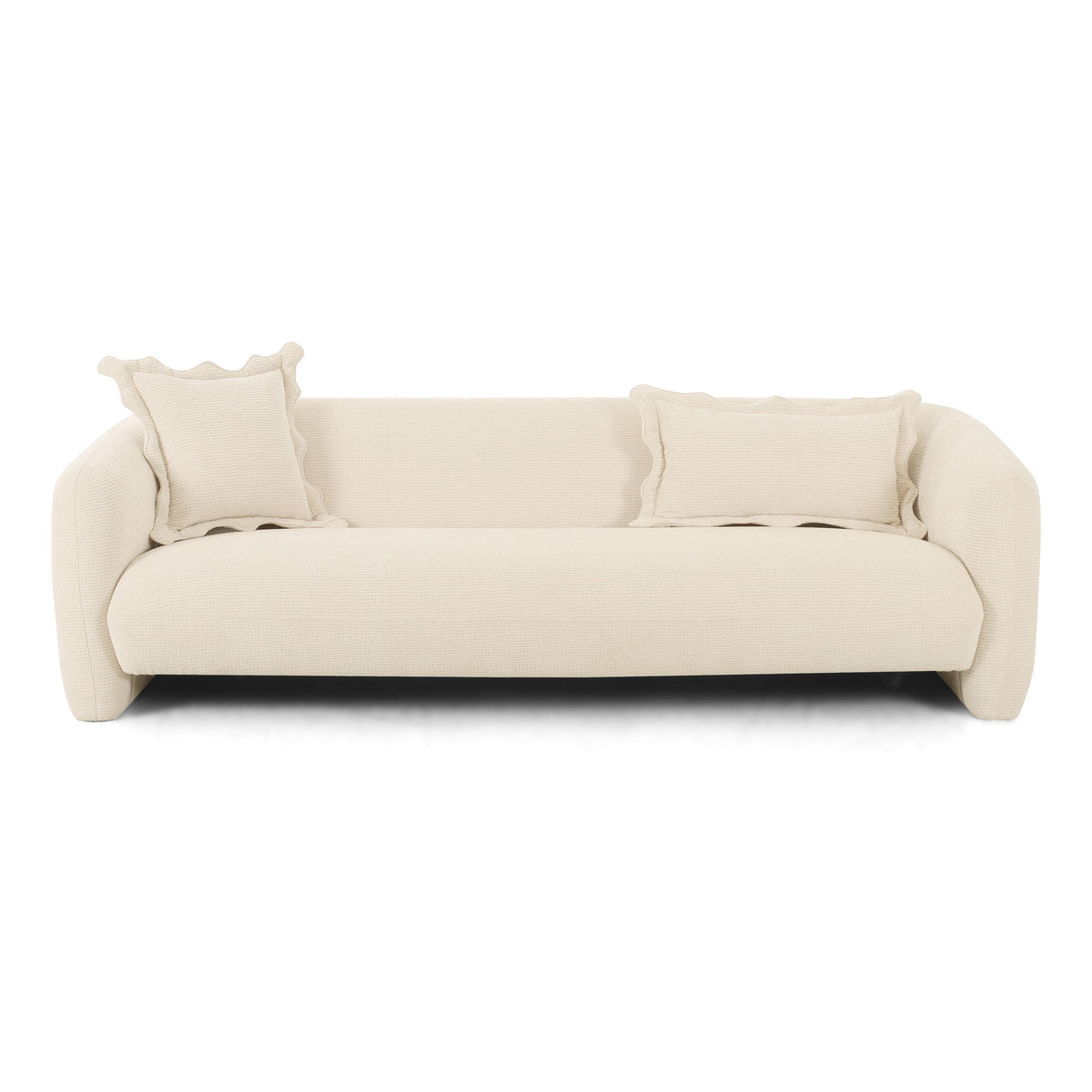 Lou 91" Sandstone Textured Fabric Sofa