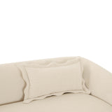 Lou 91" Sandstone Textured Fabric Sofa